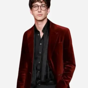 Milo Manheim Thanksgiving 2023 Maroon Blazer