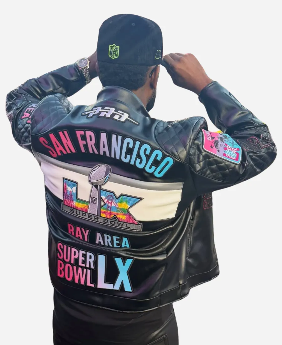 Super Bowl LX Gee Scott Sr Leather Jacket