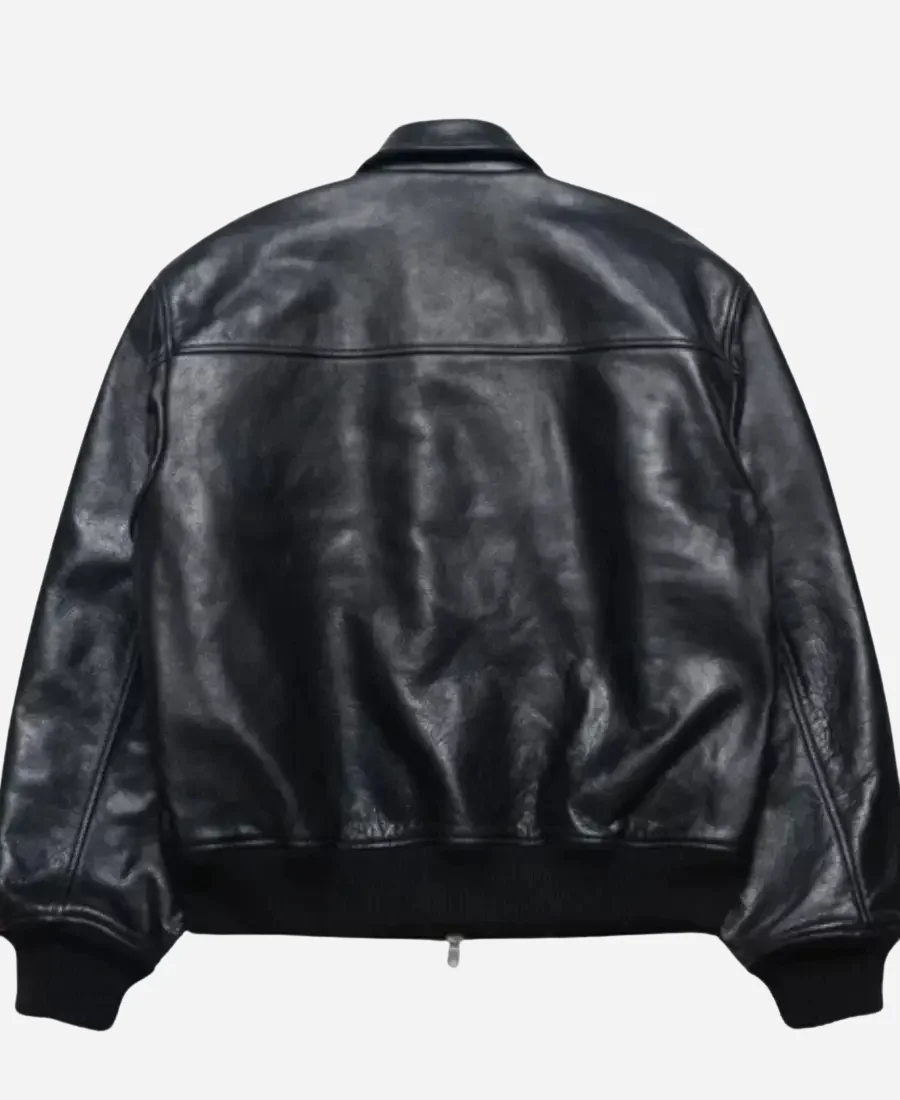 Stussy Flight Leather Black Jacket
