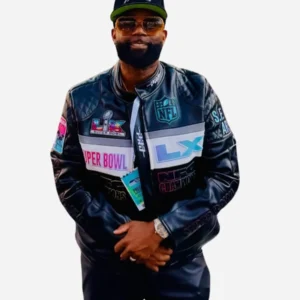 Super Bowl LX Gee Scott Sr Leather Jacket