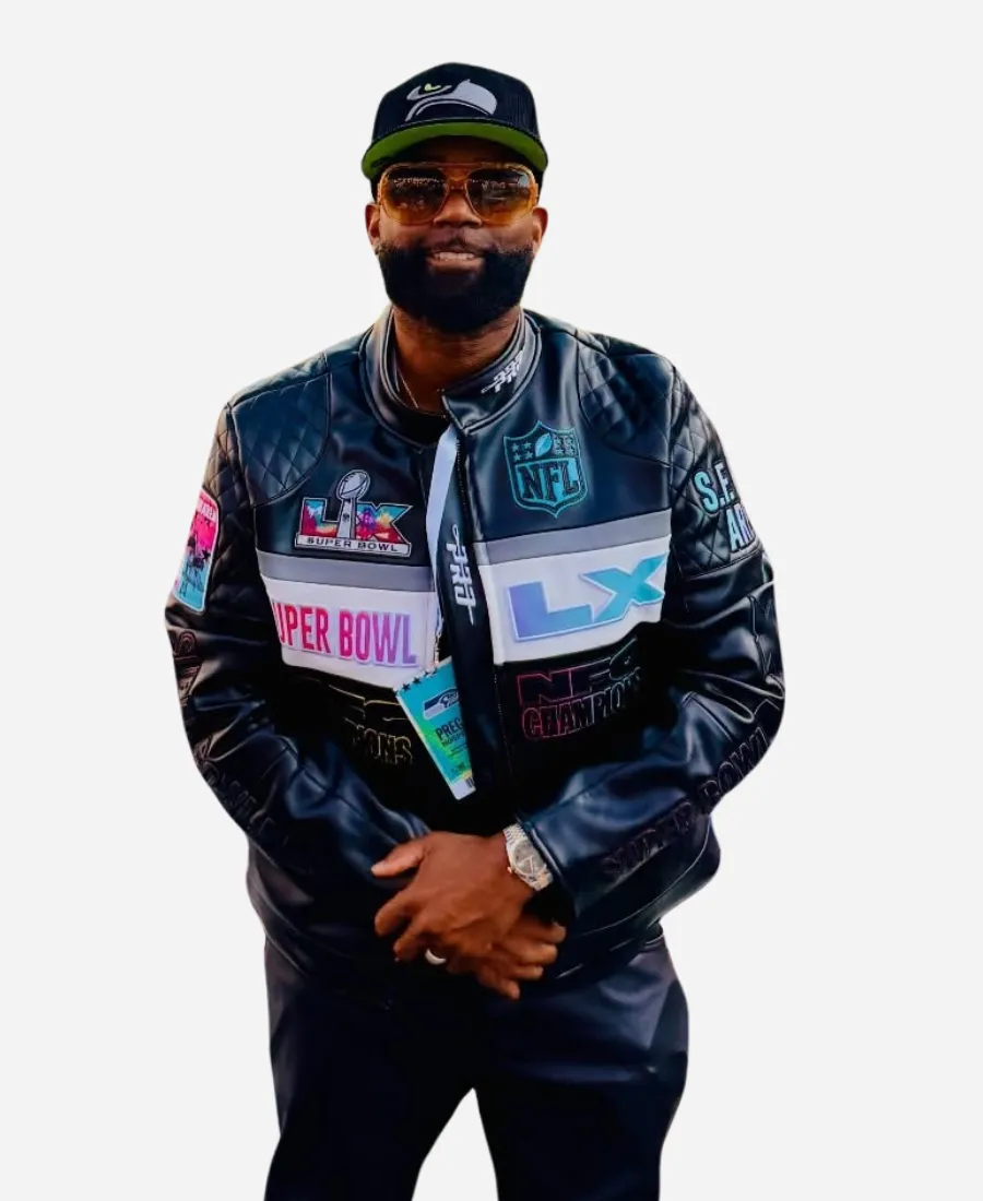Super Bowl LX Gee Scott Sr Leather Jacket