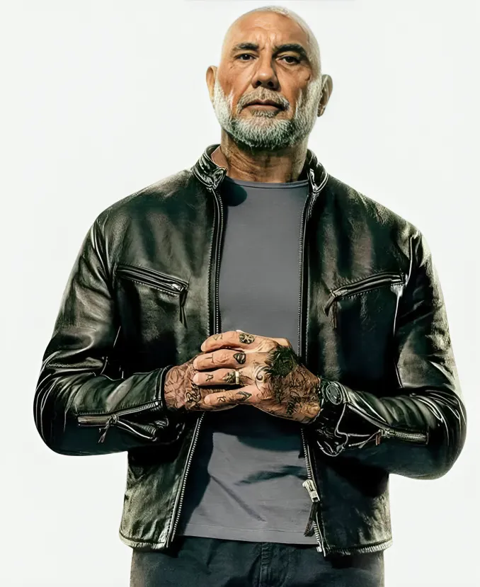 The Wrecking Crew 2026 Dave Bautista Leather Jacket