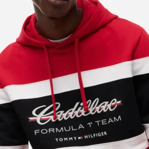 Tommy-Hilfiger-x-Cadillac-F1-Team-Colorblock-Hoodie-In-Red