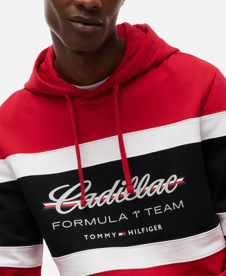 Tommy Hilfiger x Cadillac F1 Team Red Colorblock Hoodie