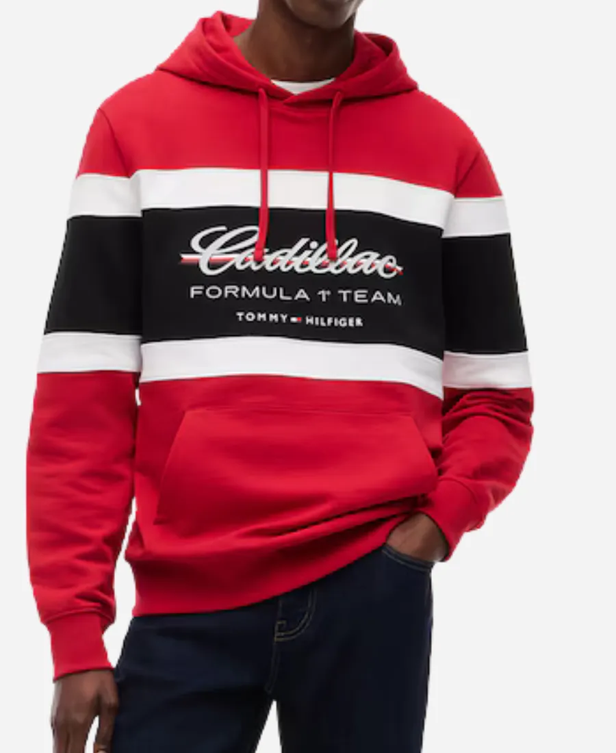 Tommy Hilfiger x Cadillac F1 Team Red Colorblock Hoodie