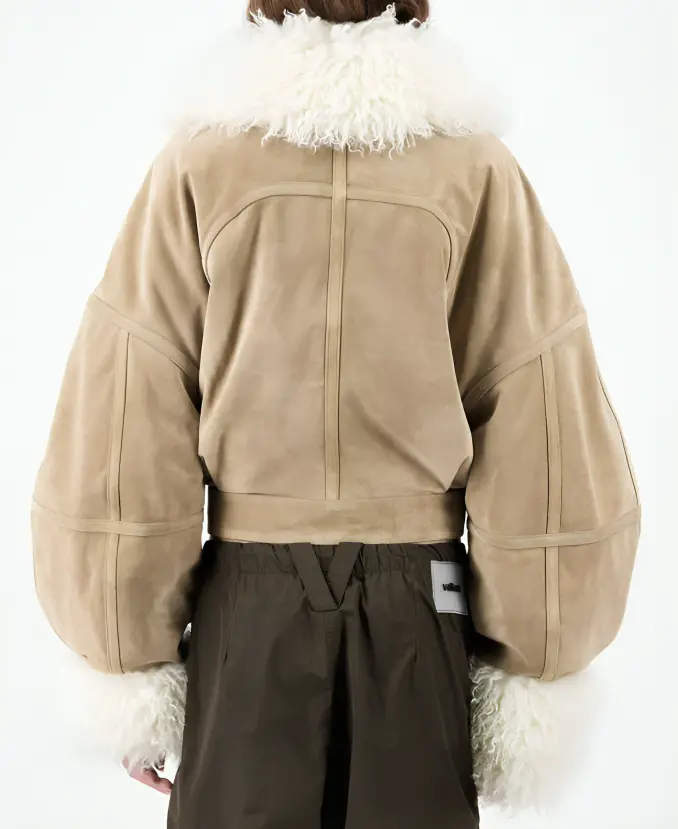 Camille Emily in Paris S04 Beige Suede Jacket